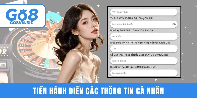 Tiến hành điền các thông tin cá nhân cần thiết theo form
