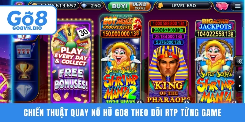 Chiến thuật quay nổ hũ GO8 theo dõi RTP từng game